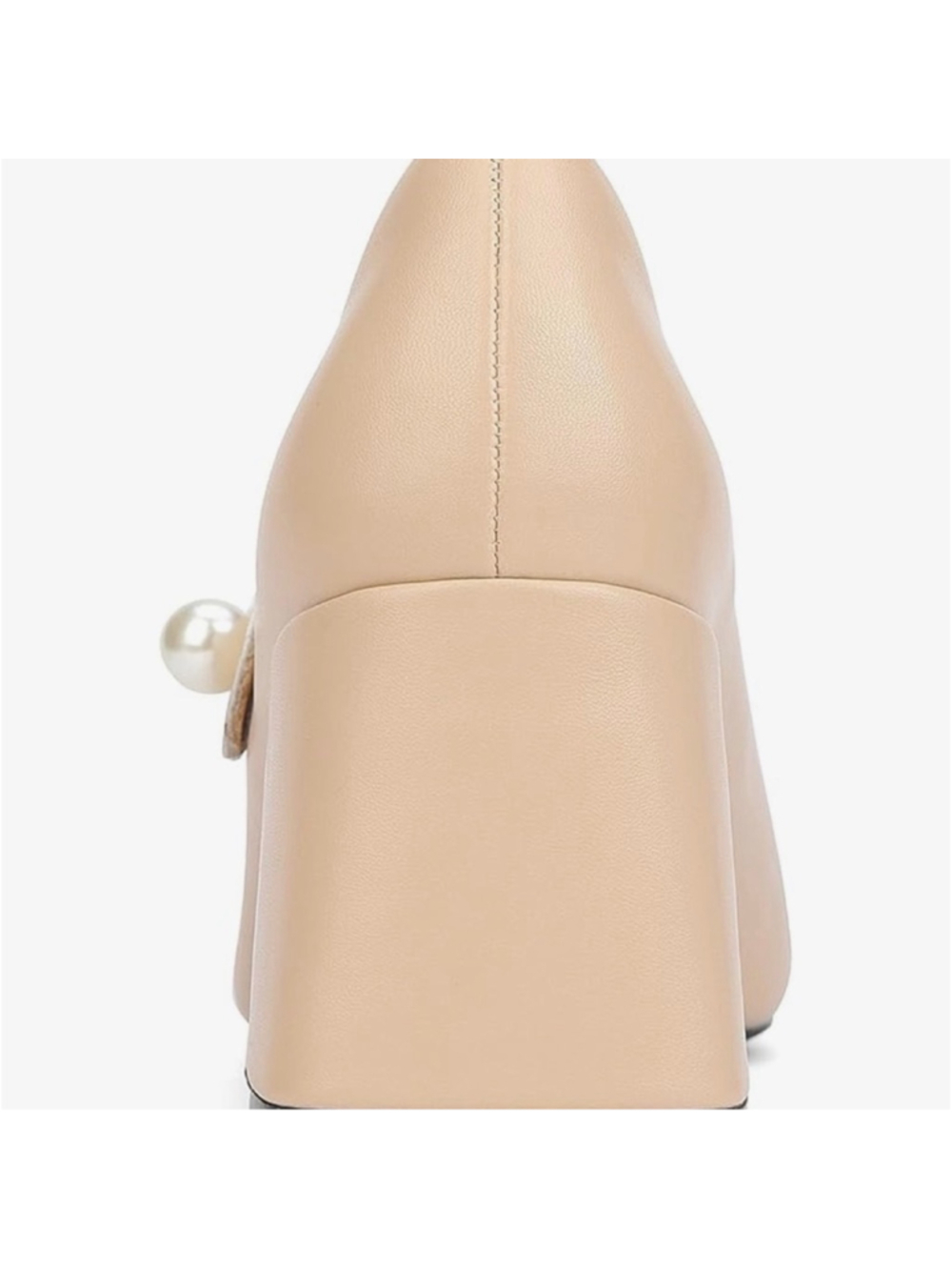 NEW Classic Two-Tone Mary Jane Block Heel Cap Toe Vegan Leather Shoes 8 - Picture 8 of 9